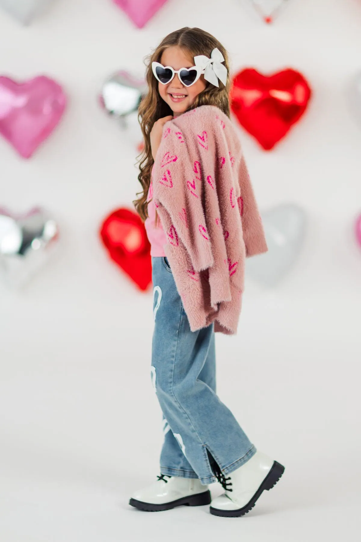 Mom & Me - Pink Heart Cardigan