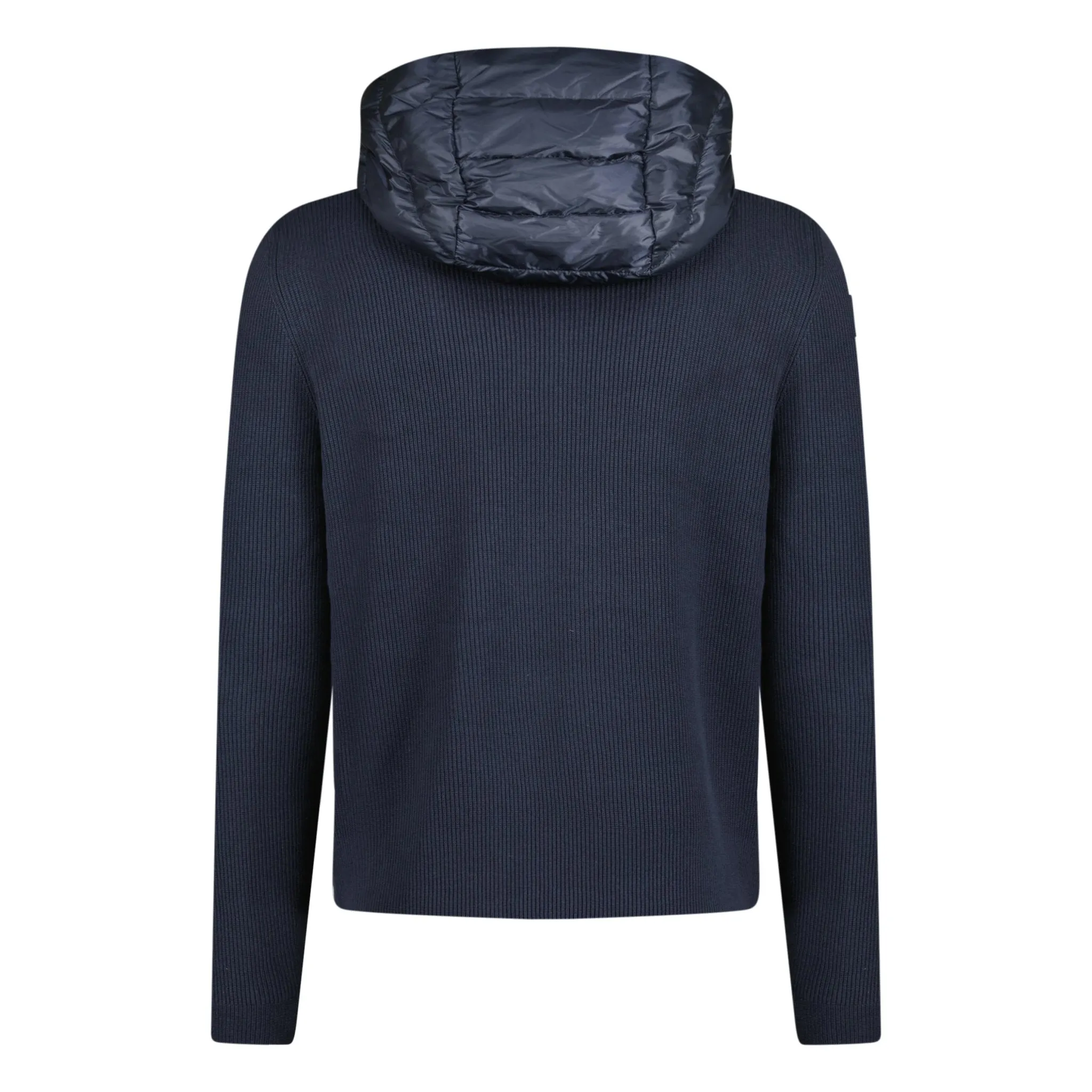 MONCLER DOWN QUILTED ZIP HOODED JACKET NAVY