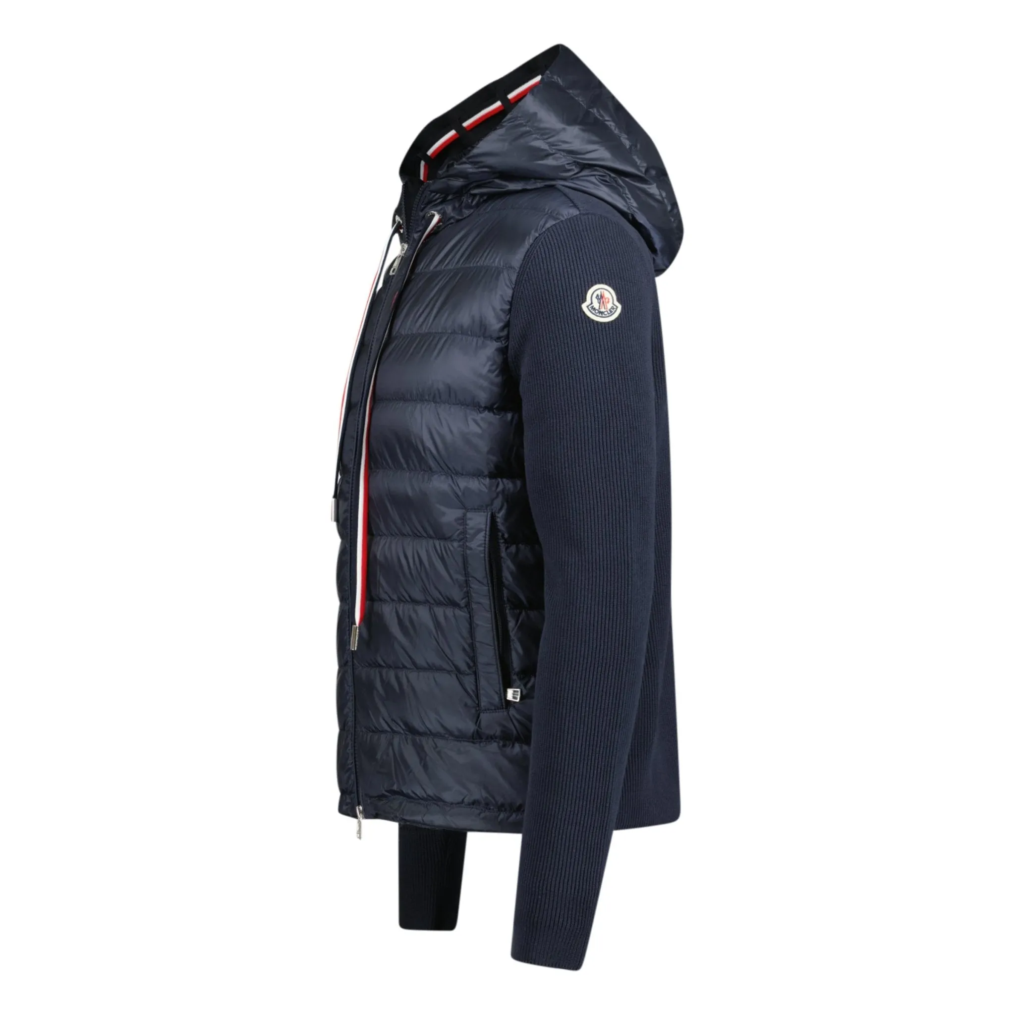 MONCLER DOWN QUILTED ZIP HOODED JACKET NAVY