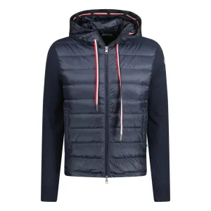 MONCLER DOWN QUILTED ZIP HOODED JACKET NAVY