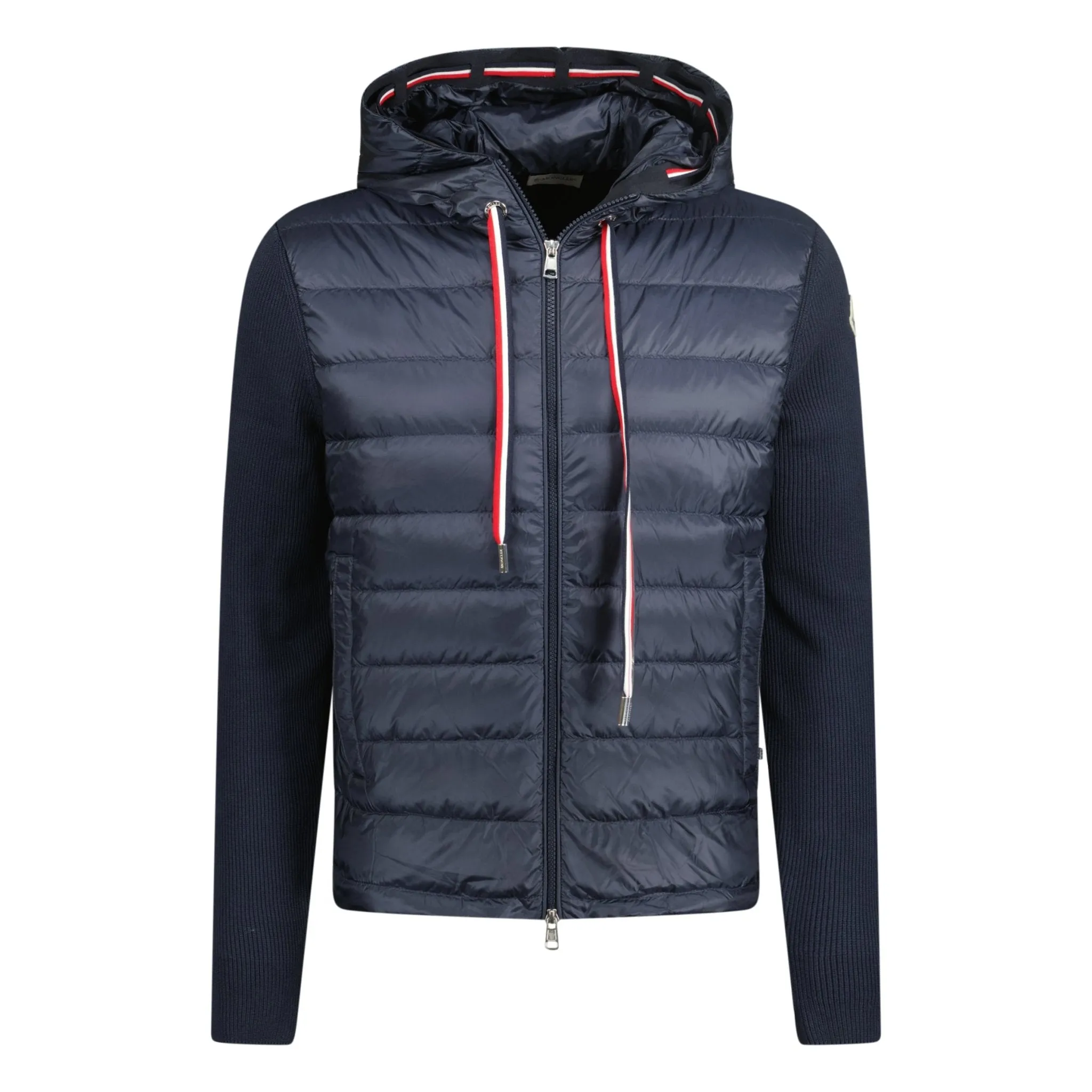MONCLER DOWN QUILTED ZIP HOODED JACKET NAVY