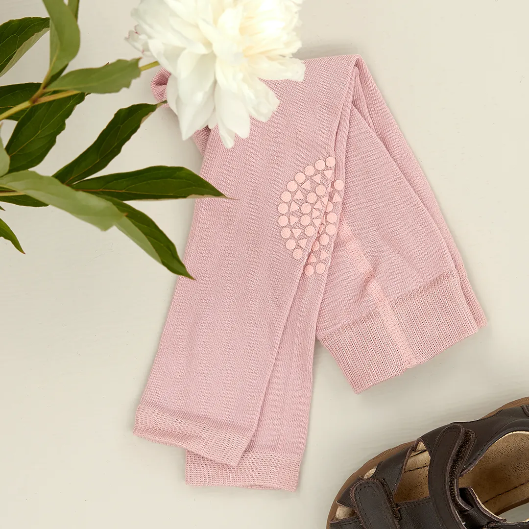 Non-slip crawling leggings with grip for babies and toddlers - Soft Pink