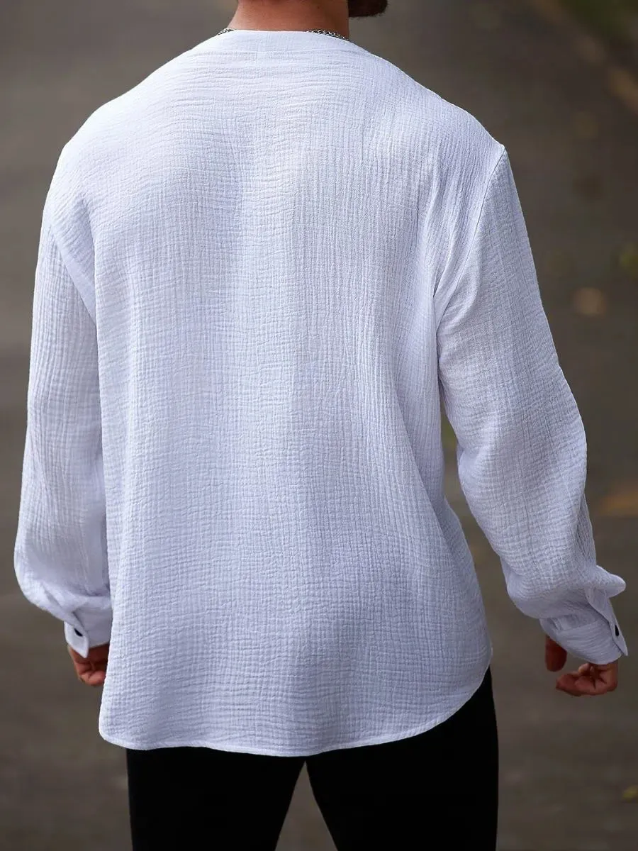Plus Size Cotton Henley Shirt