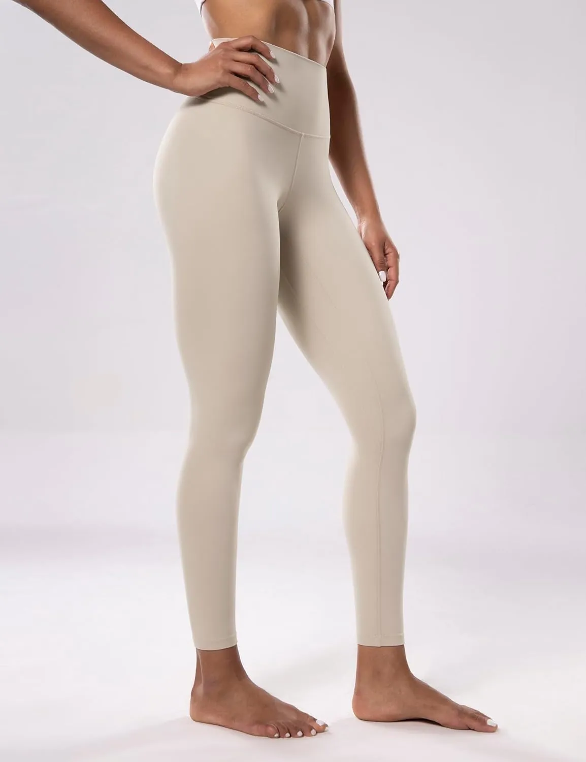 POSHDIVAH Women's Creamluxe Yoga Leggings High Waisted Cream-Feeling Workout Lounge Pants 25" for Running