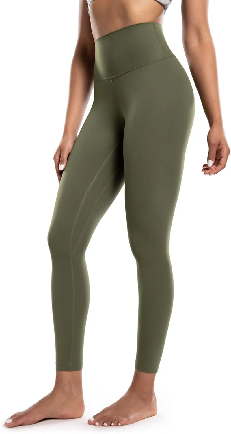 POSHDIVAH Women's Creamluxe Yoga Leggings High Waisted Cream-Feeling Workout Lounge Pants 25" for Running