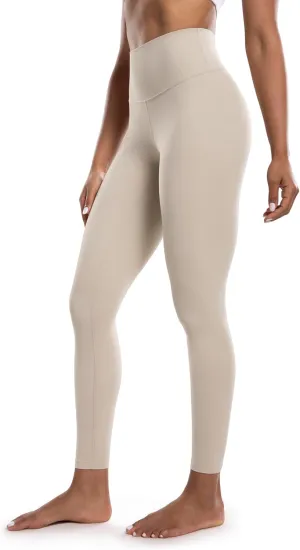 POSHDIVAH Women's Creamluxe Yoga Leggings High Waisted Cream-Feeling Workout Lounge Pants 25" for Running