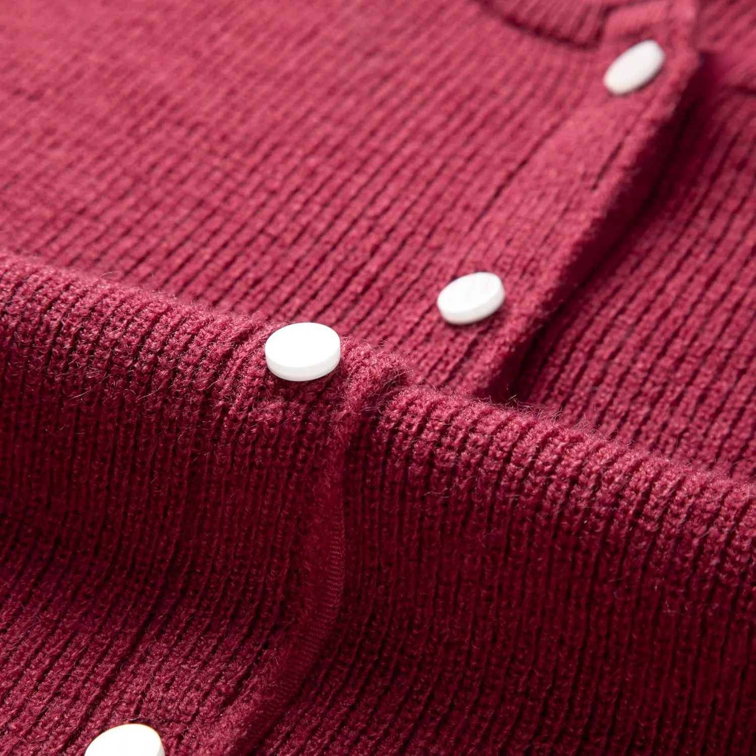 Simple&Opulence Womens Cardigan Button Down Crew Neck Sweater Open Front Long Sleeve Lightweight Knitted Sweaters