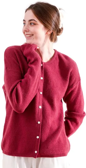 Simple&Opulence Womens Cardigan Button Down Crew Neck Sweater Open Front Long Sleeve Lightweight Knitted Sweaters