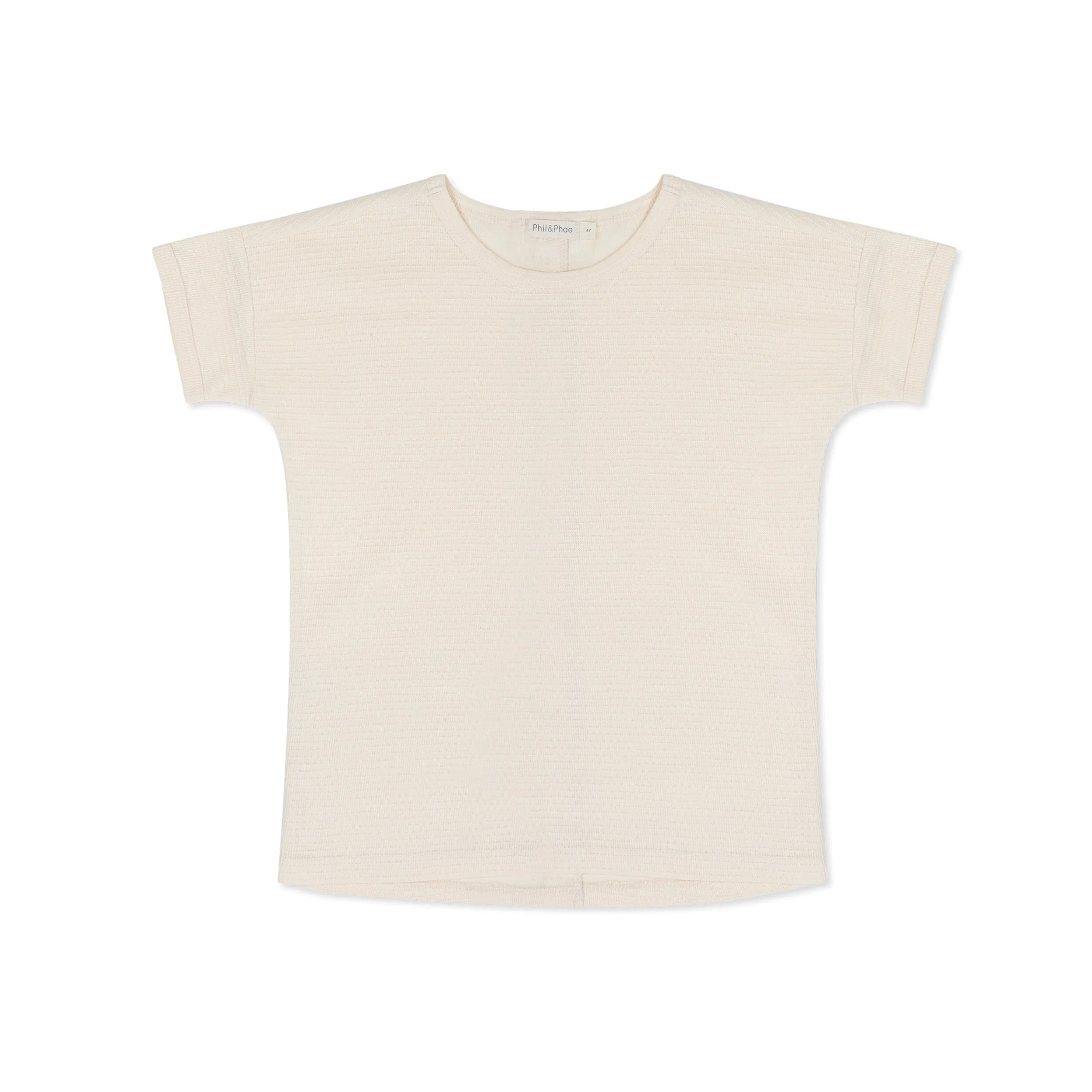 Textured Button-Back Tee, Buttercream