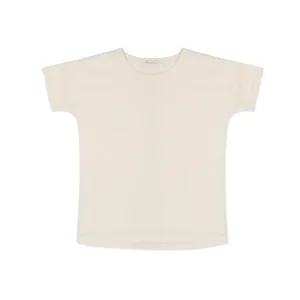 Textured Button-Back Tee, Buttercream