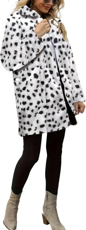 TOPONSKY Womens Winter Warm Lapel Faux Fur With Inner Lining & Buttons Coats