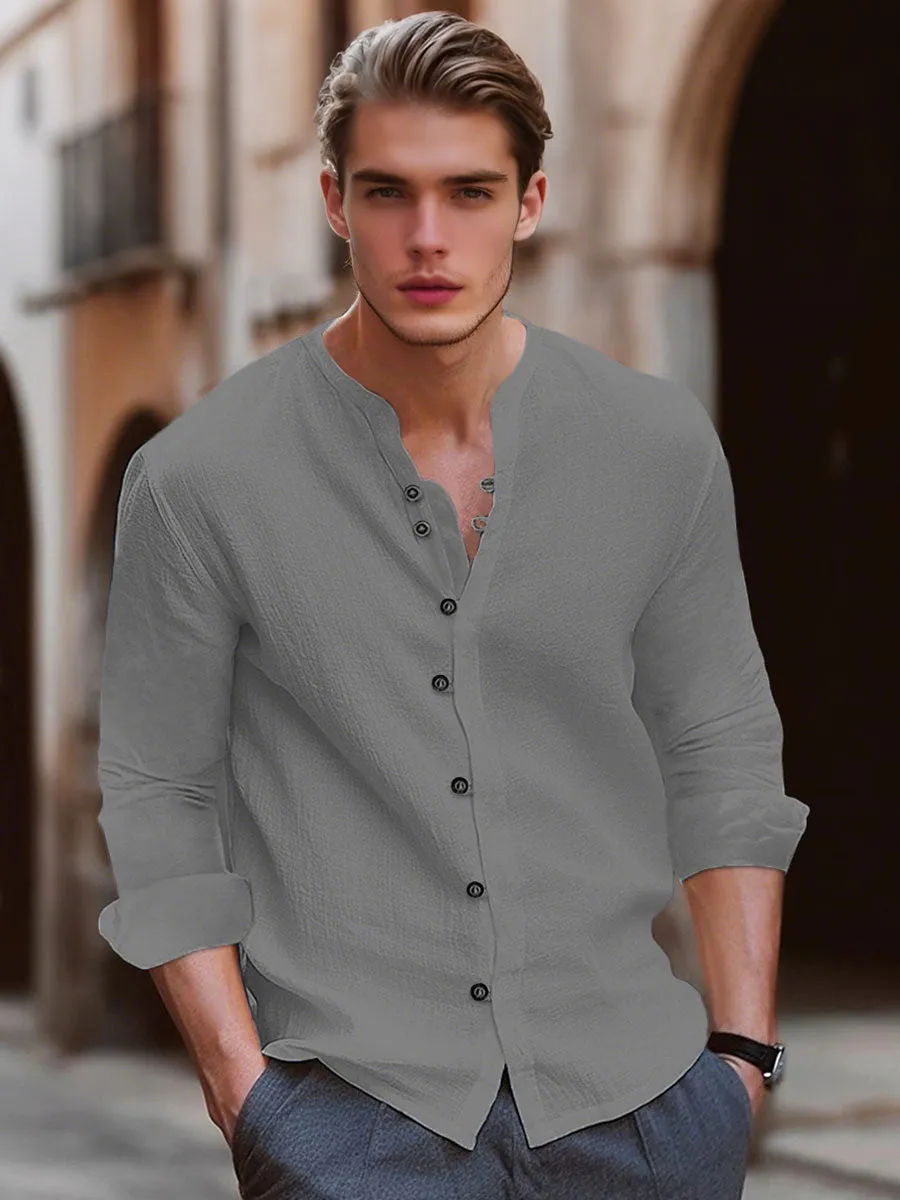 Vintage Cotton And Linen Casual Shirt