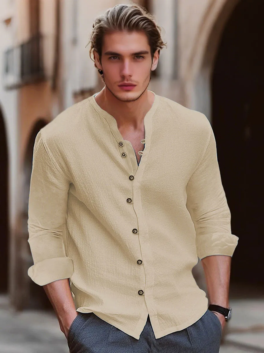 Vintage Cotton And Linen Casual Shirt