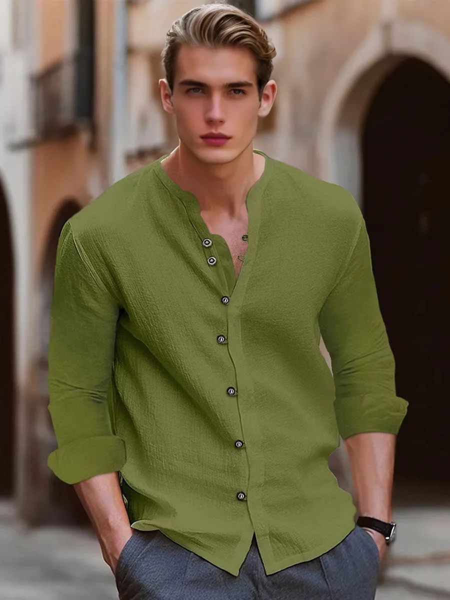 Vintage Cotton And Linen Casual Shirt