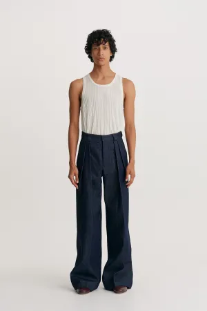 Wide Leg Denim Trouser