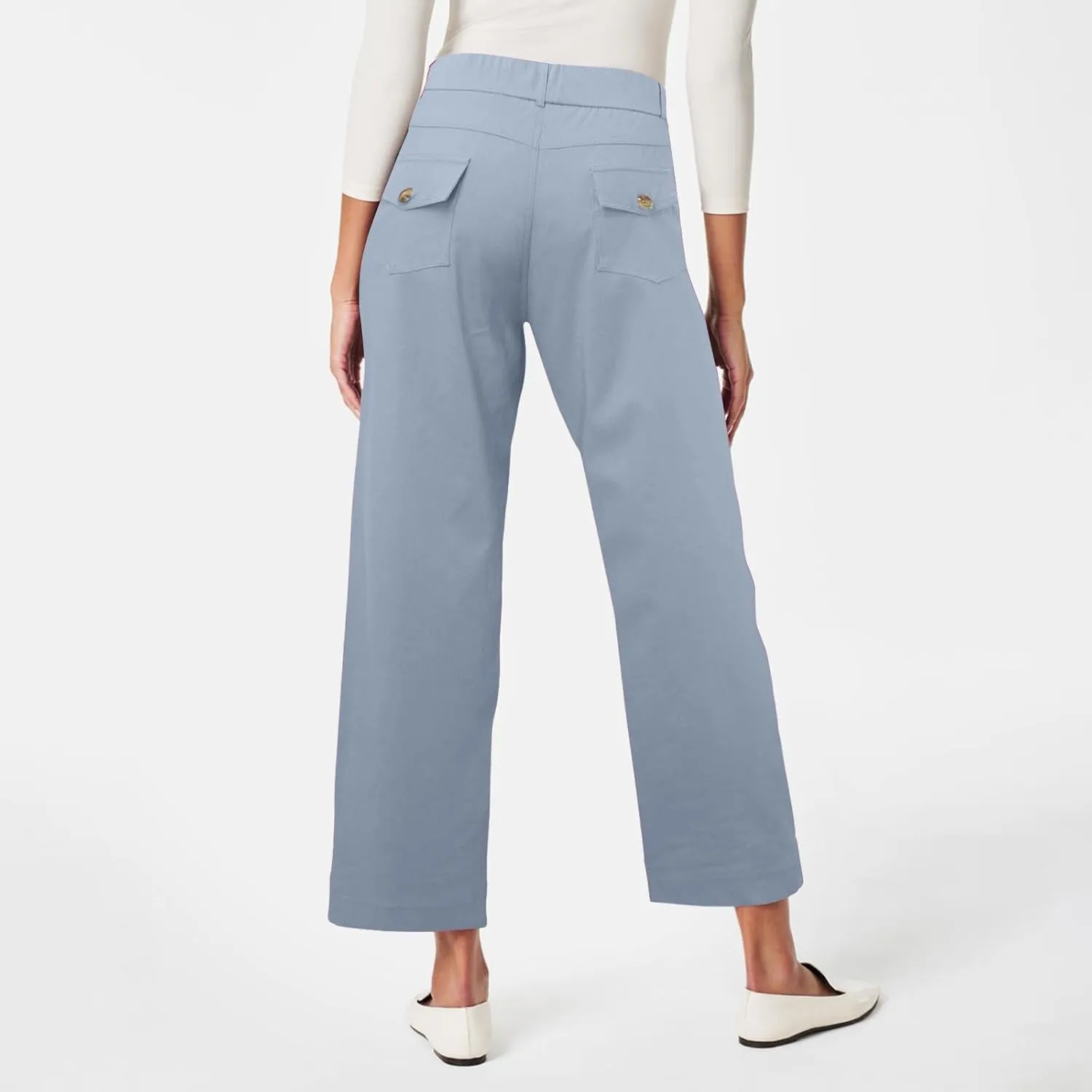 Wide Leg Pants for Women Winter ightweight Hiking Pants with Pockets Solid Color Elastic Waist