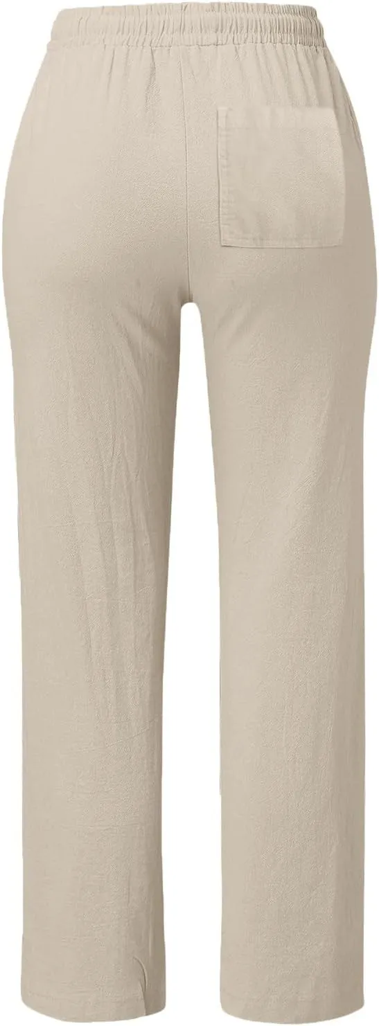 Wide Leg Pants for Women Winter Stretchy Vacation Pants with Pockets Straight Leg Water Resistant
