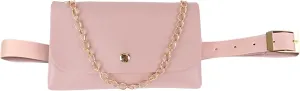 Women Girls Mini Envelope Waist Bag PU Leather Clutch Cell Phone Purse Chest Bag Chain Crossbody Bag Adjustable Belt Bag