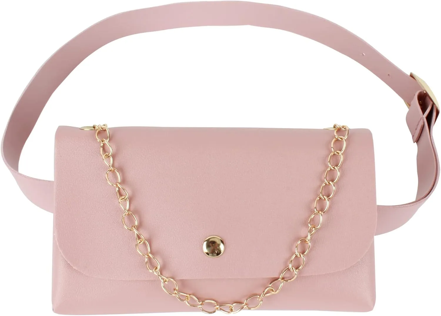 Women Girls Mini Envelope Waist Bag PU Leather Clutch Cell Phone Purse Chest Bag Chain Crossbody Bag Adjustable Belt Bag