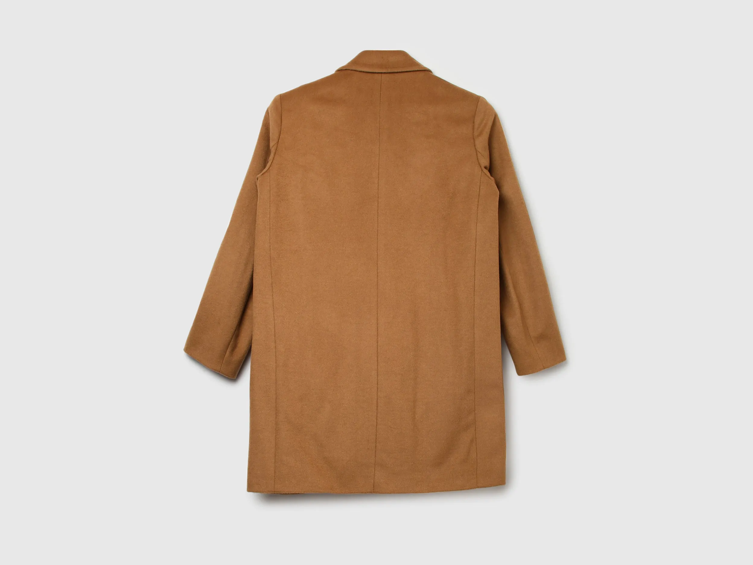 Women Solid Lapel Collar Coat