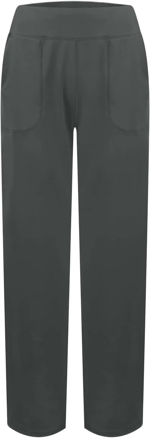 Women Wide Leg Yoga Pants with Pockets Tummy Control Flare Leggings Straight Leg Sweatpants Stretch Lounge Pants