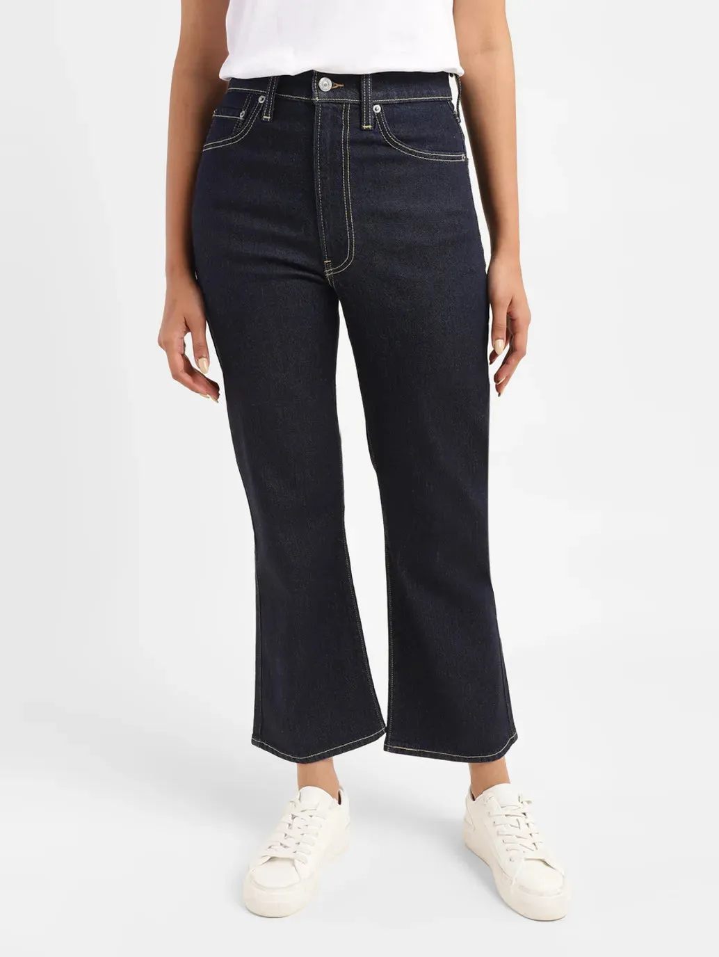 Women's 725 Navy Blue Bootcut Fit High Rise Jeans