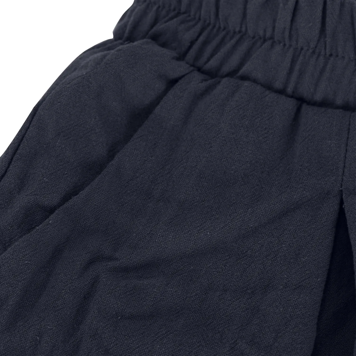 Women's Casual Cotton Linen Baggy Pants Elastic Waist Lantern Trousers 2025 Summer Beach Boho Trousers with Pockets