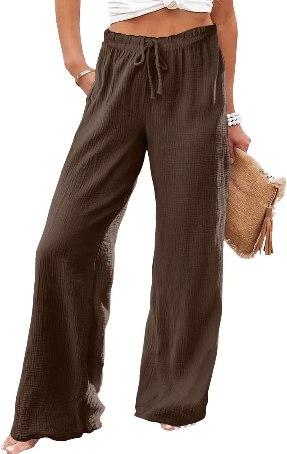 Women's Straight Leg Pants Winter flexie Hiking Thermal with Pockets Wide Leg Straight Leg