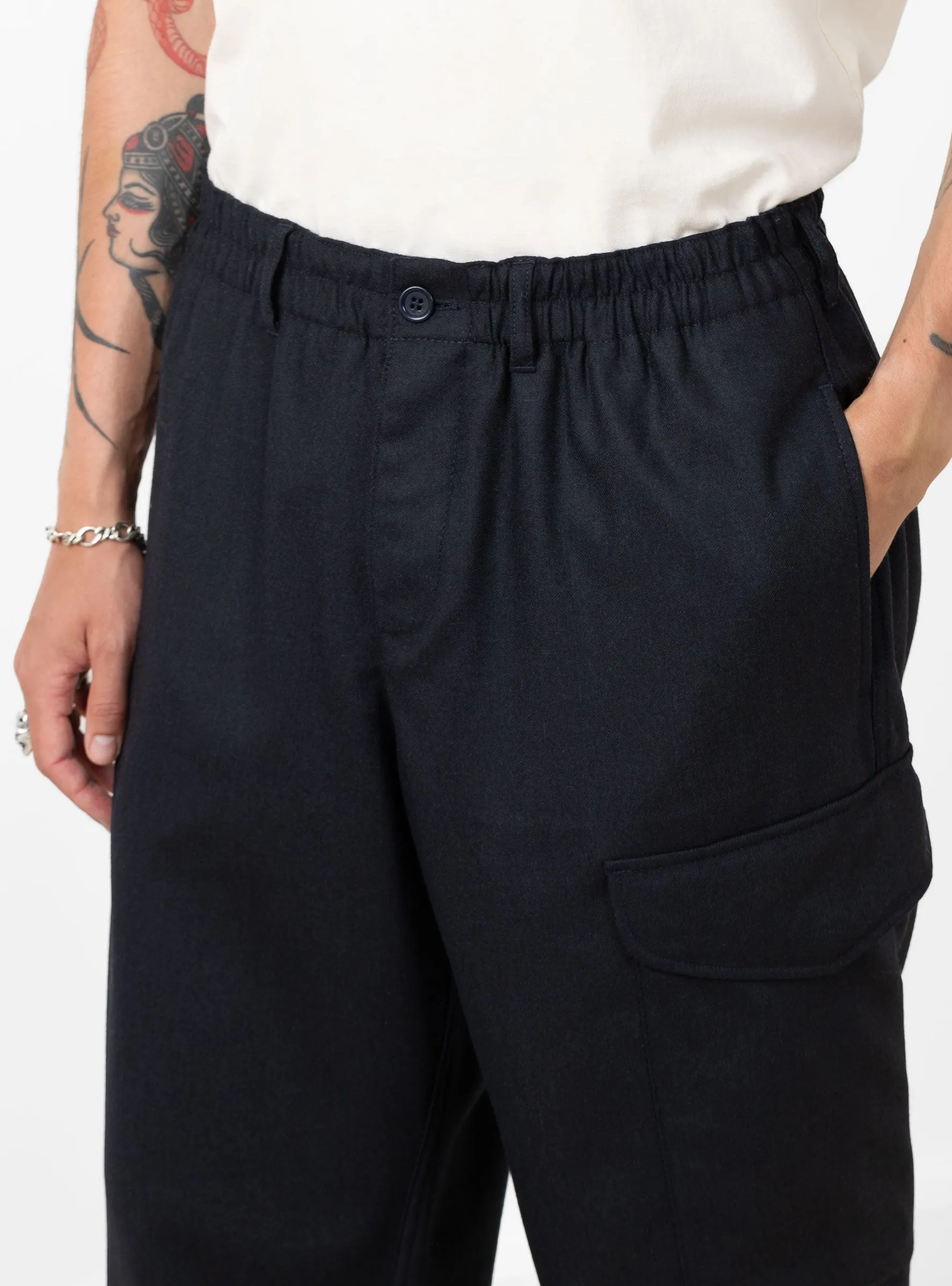 Wool Flannel Military Trouser Navy